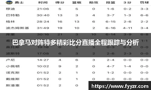 巴拿马对阵特多精彩比分直播全程跟踪与分析