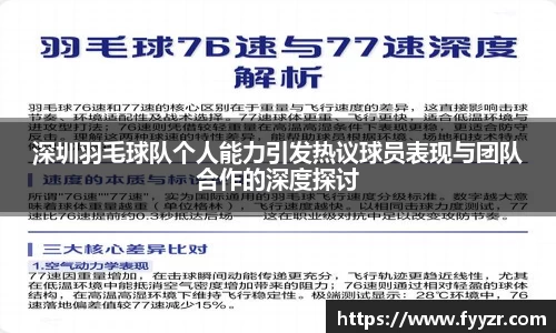 深圳羽毛球队个人能力引发热议球员表现与团队合作的深度探讨